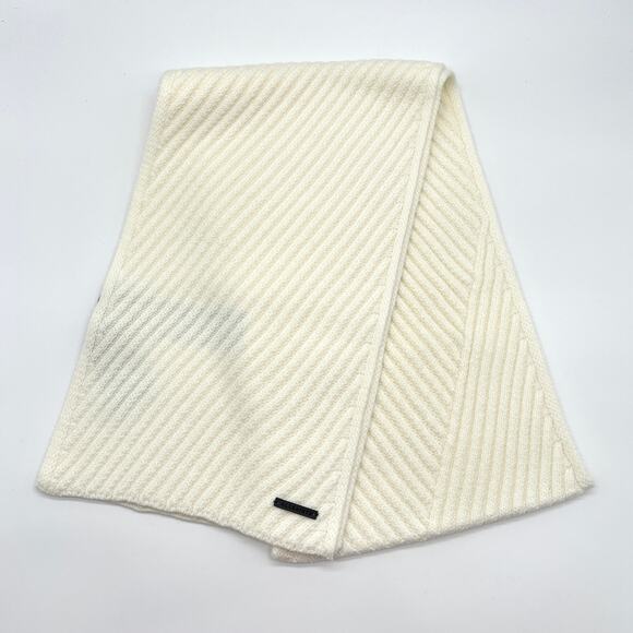 ALLSAINTS Traveling Rib Scarf Women Cream One Size Cozy Wool Blend Gift NEW - Picture 4 of 7